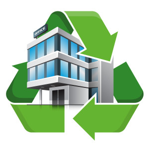 Office building recycling symbol